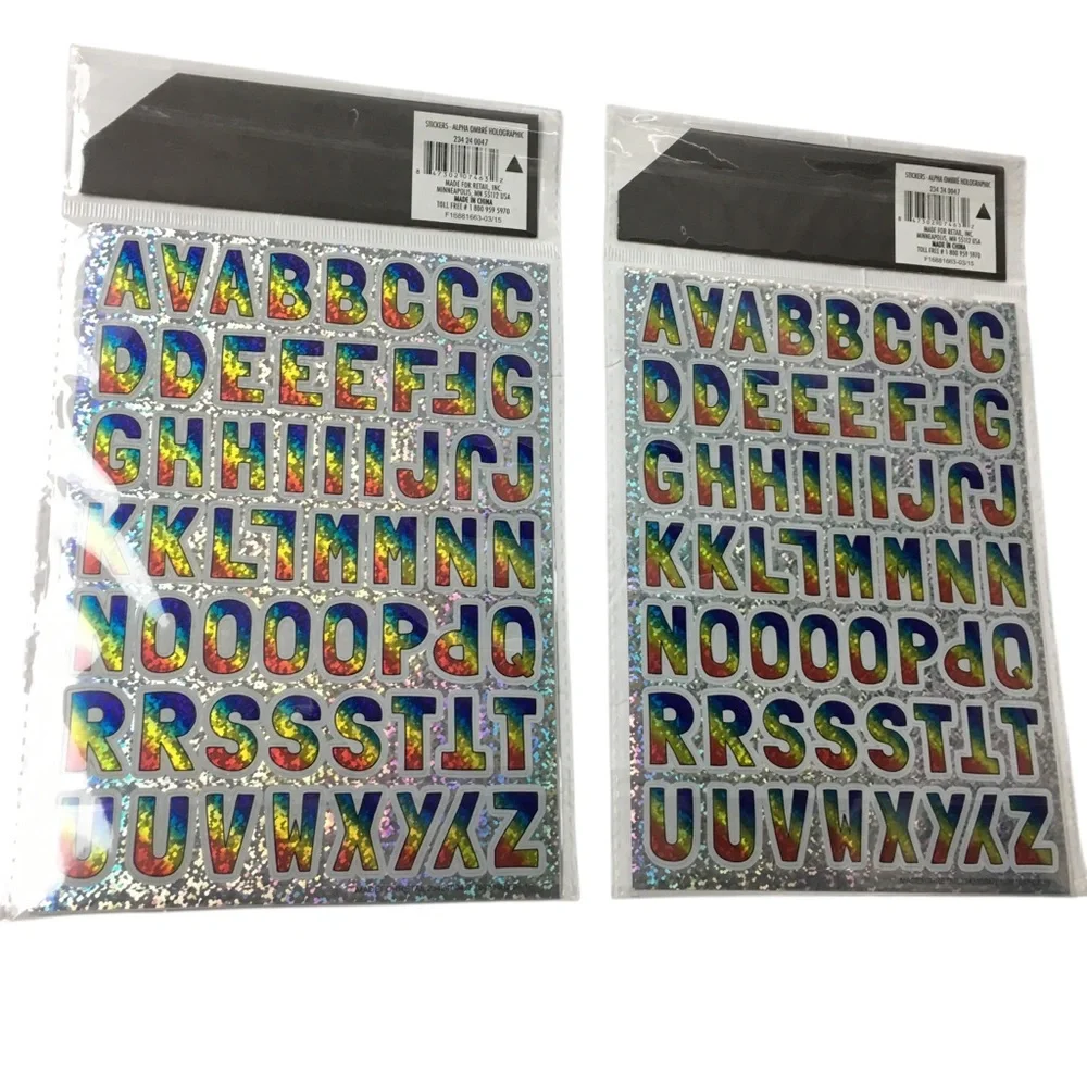 Alphabet Rainbow Holographic Stickers 10 Sheets 570 Total Classroom Uppercase